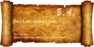Bertan Achilles névjegykártya